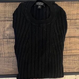 Banana Republic Black Ribbed Knit 100% Merino wool